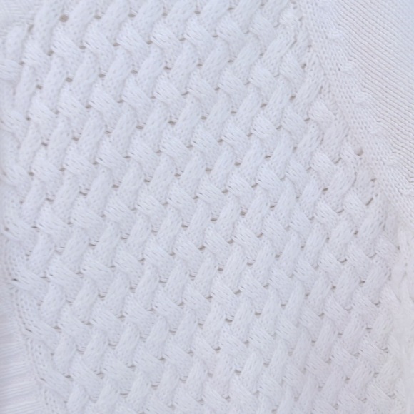 CROFT & BARROW White Cardigan Basket Weave Crewneck Sweater 1X - Picture 3 of 9